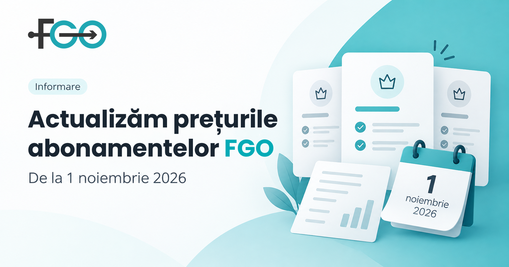 Actualizăm prețurile abonamentelor FGO de la 1 noiembrie 2026